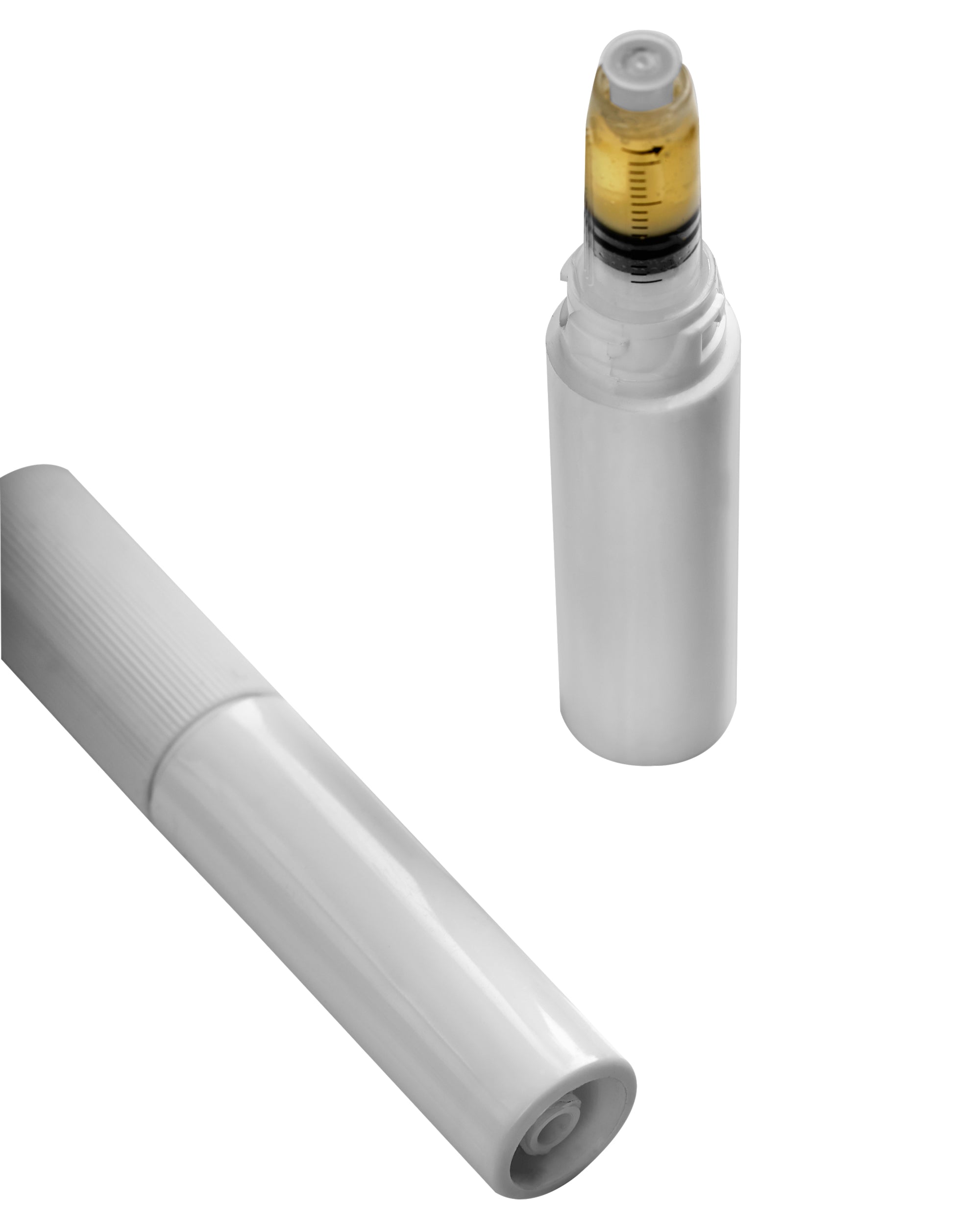 Child Resistant & Luer Lock | DymaPak Twistspenser White Plastic Dab Applicator Syringes | 1mL - 0.33mL Increments - 5