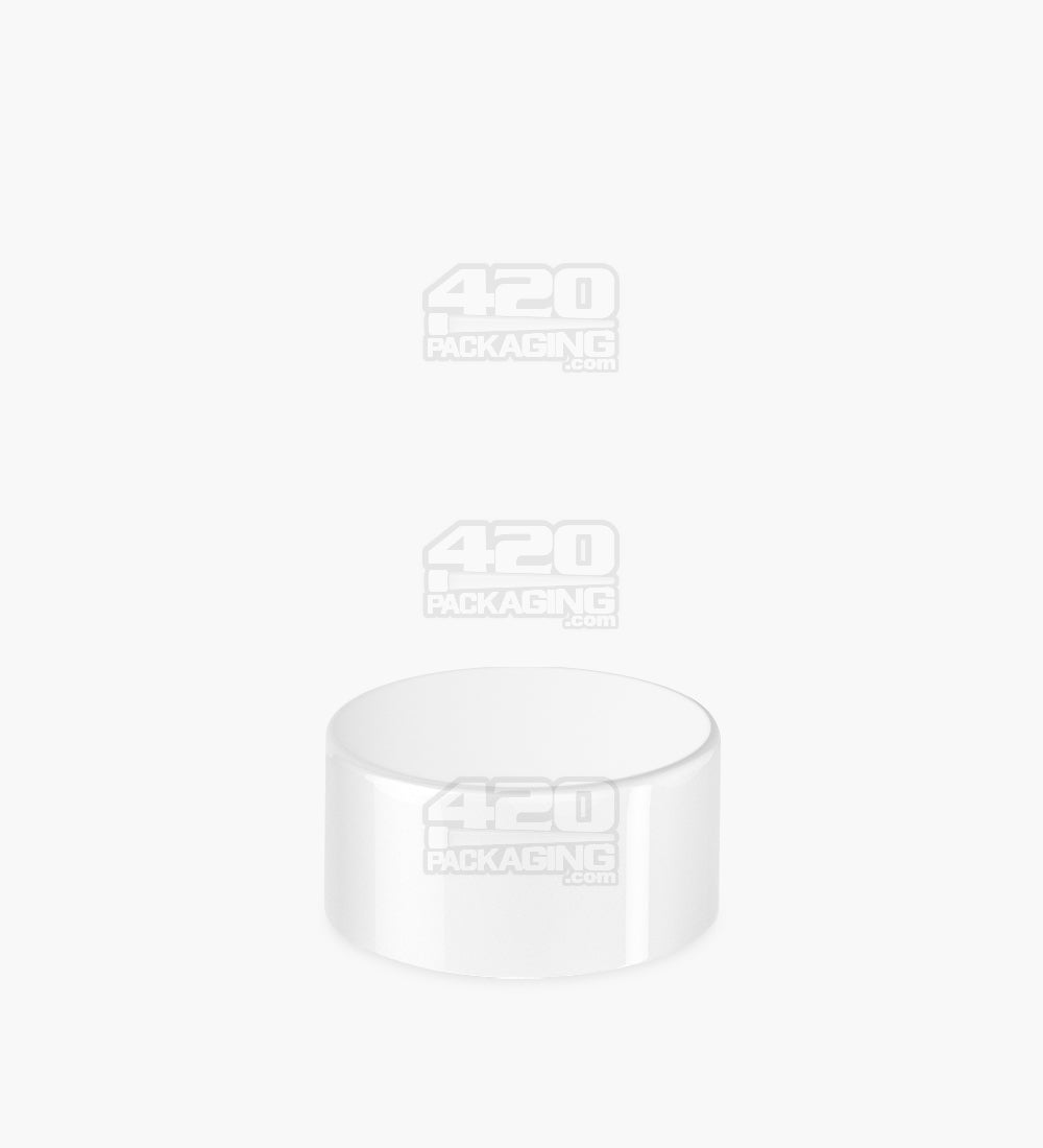 Child Resistant | Smooth Push Down & Turn Plastic PCR Caps w/ Foil Liner | 28mm - Glossy White - 504 Count