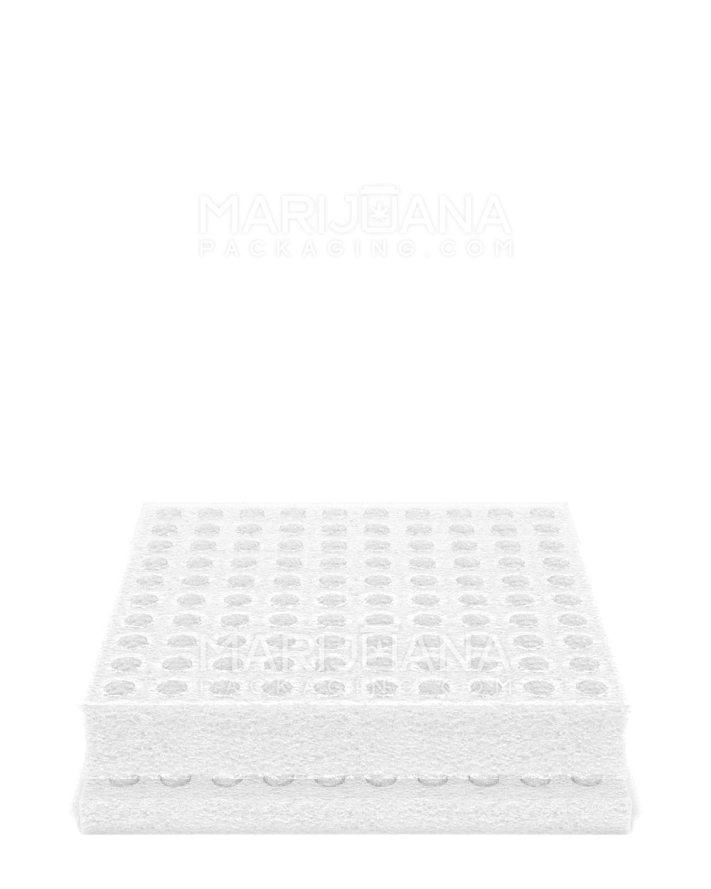 Reusable Foam Vaporizer Cartridge Filling Tray | 7in x 7in - White - 100 Slots - 1