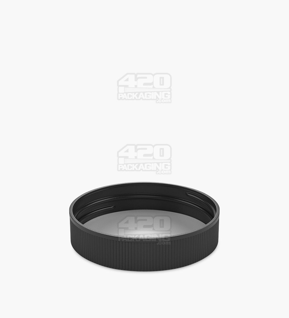 Ribbed Screw Top Plastic Caps w/ Foam Liner | 63mm - Matte Black - 36 Count