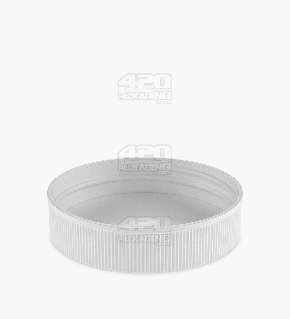 Ribbed Screw Top Plastic Caps w/ Foam Liner | 80mm - Semi Gloss White - 24 Count