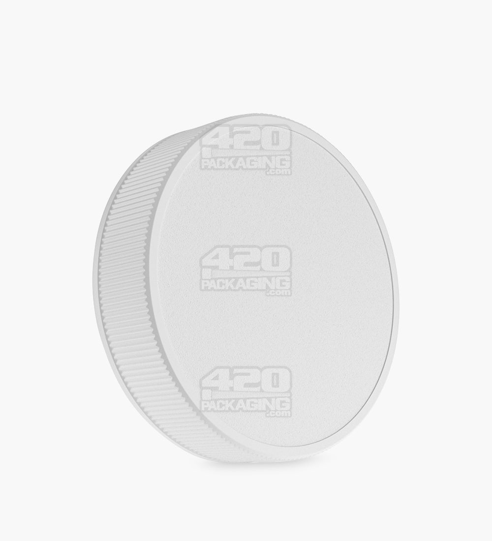Ribbed Screw Top Plastic Caps w/ Foam Liner | 80mm - Semi Gloss White - 24 Count