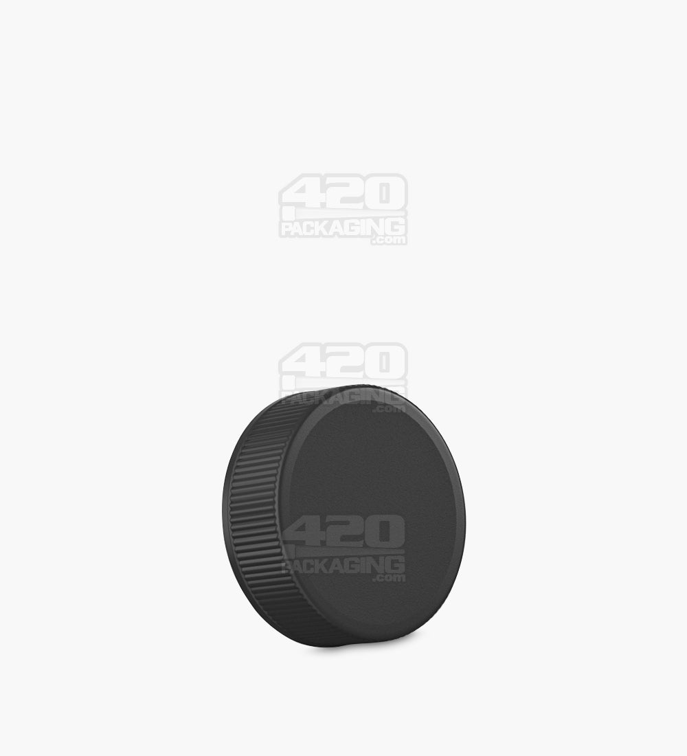 Ribbed Screw Top Plastic Caps w/ Foam Liner | 28mm - Matte Black - 250 Count
