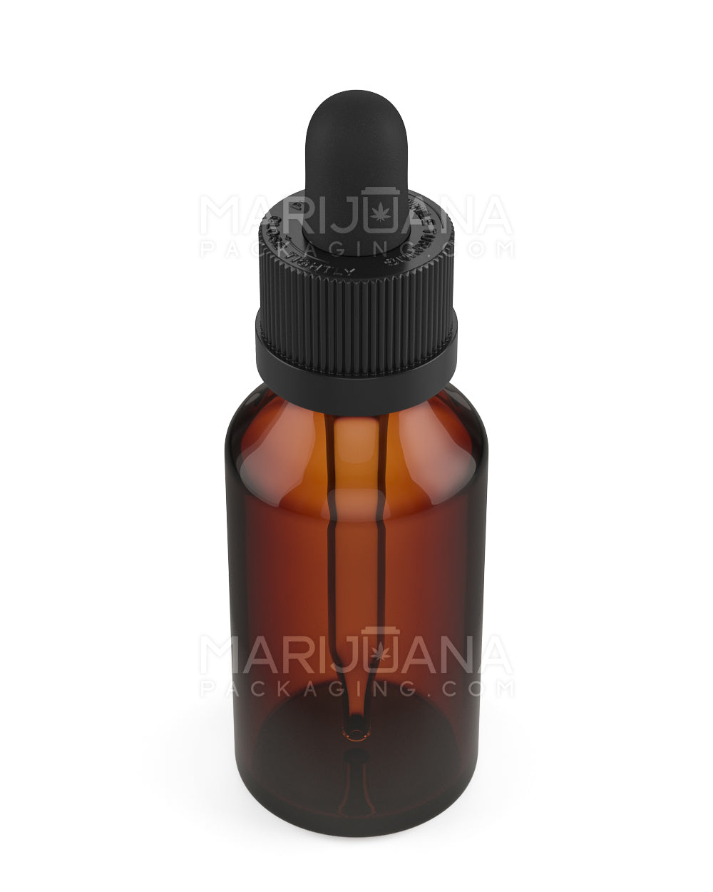 Child Resistant | Glass Tincture Bottles w/ Black Ribbed Dropper Cap | 30mL - Amber - 120 Count - 4