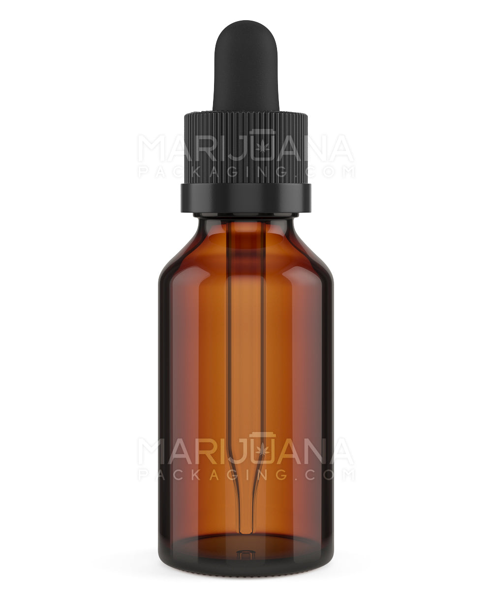 Child Resistant | Glass Tincture Bottles w/ Black Ribbed Dropper Cap | 30mL - Amber - 120 Count - 2