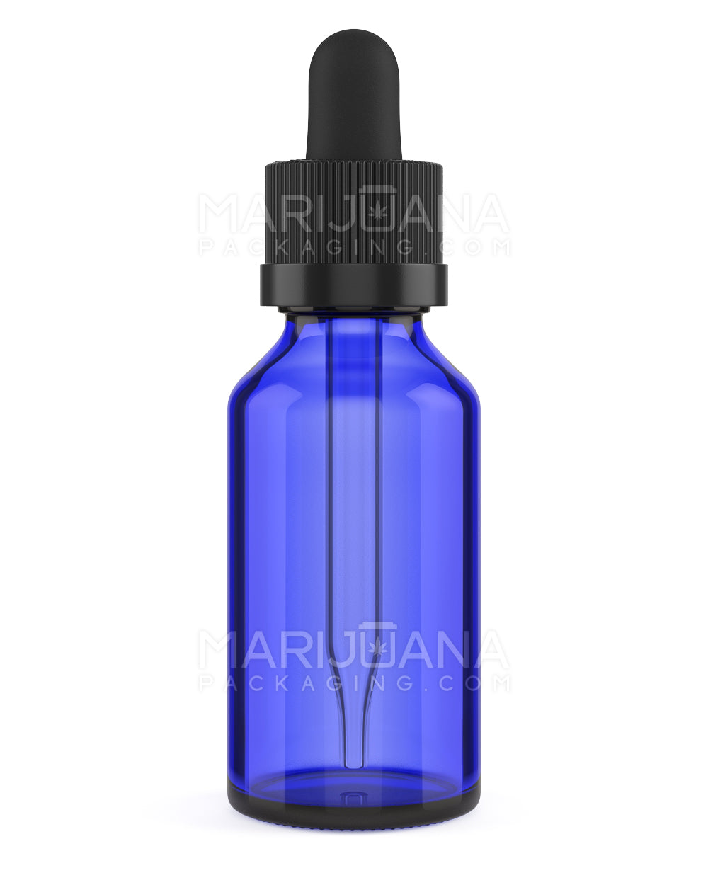 Child Resistant | Glass Tincture Bottles w/ Black Ribbed Dropper Cap | 30mL - Blue - 120 Count - 2