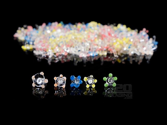 Daisy Flower Style Pyrex Glass Pipe Screens - 200/Box - Mixed - 1