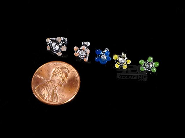 Daisy Flower Style Pyrex Glass Pipe Screens - 200/Box - Mixed - 2