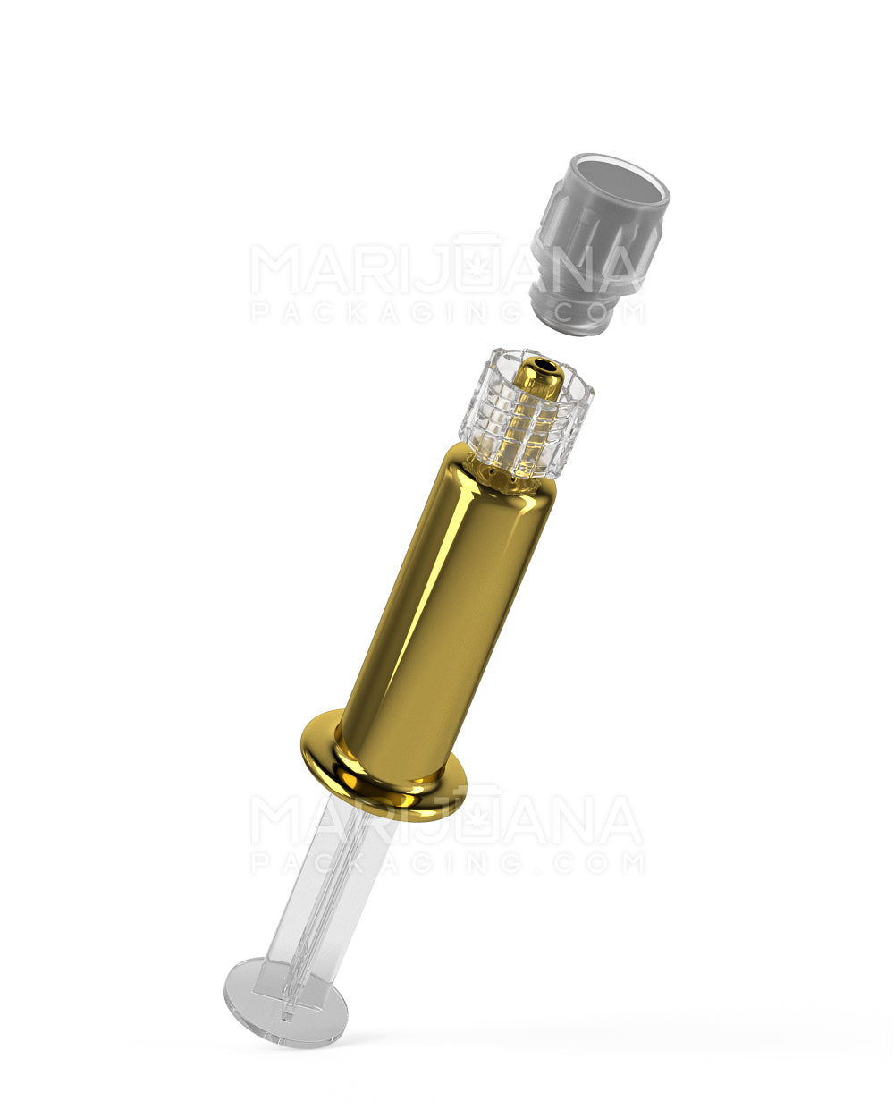 Luer Lock | Gold Glass Dab Applicator Syringes | 1mL - No Measurements - 100 Count - 5