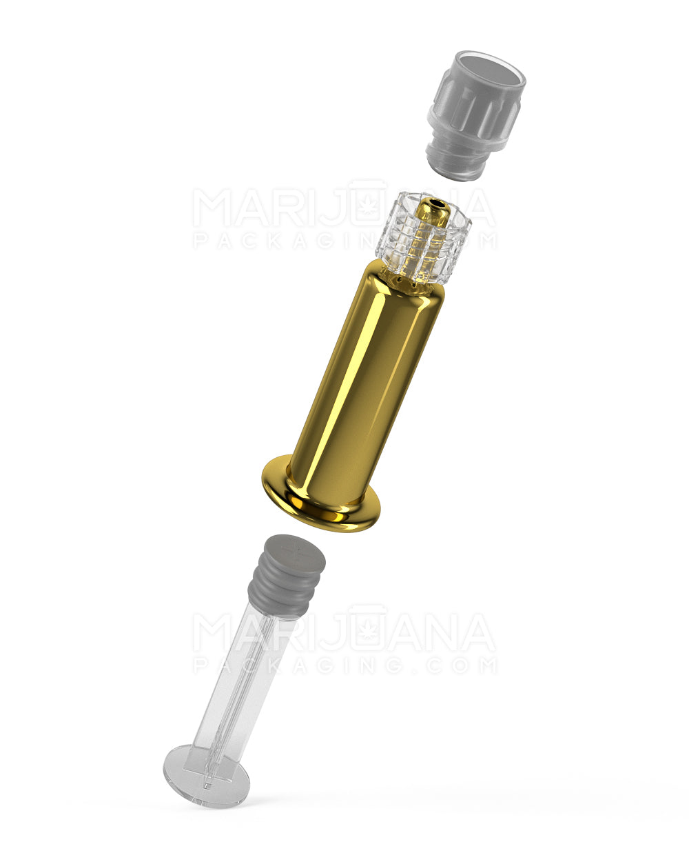 Luer Lock | Gold Glass Dab Applicator Syringes | 1mL - No Measurements - 100 Count - 6
