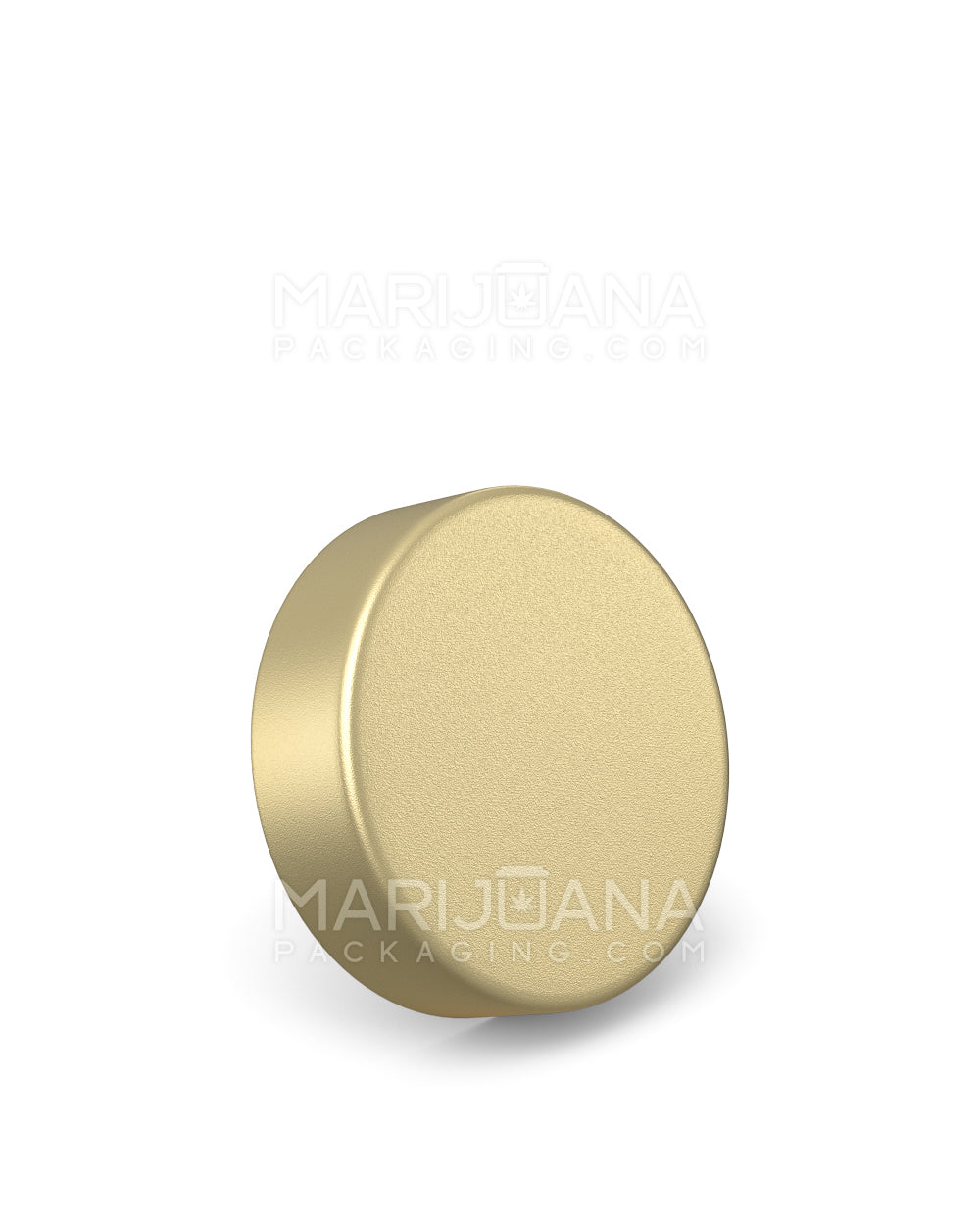 Child Resistant | Smooth Flat Push Down & Turn Plastic Caps w/ Foam Liner | 50mm - Matte Gold - 100 Count - 1