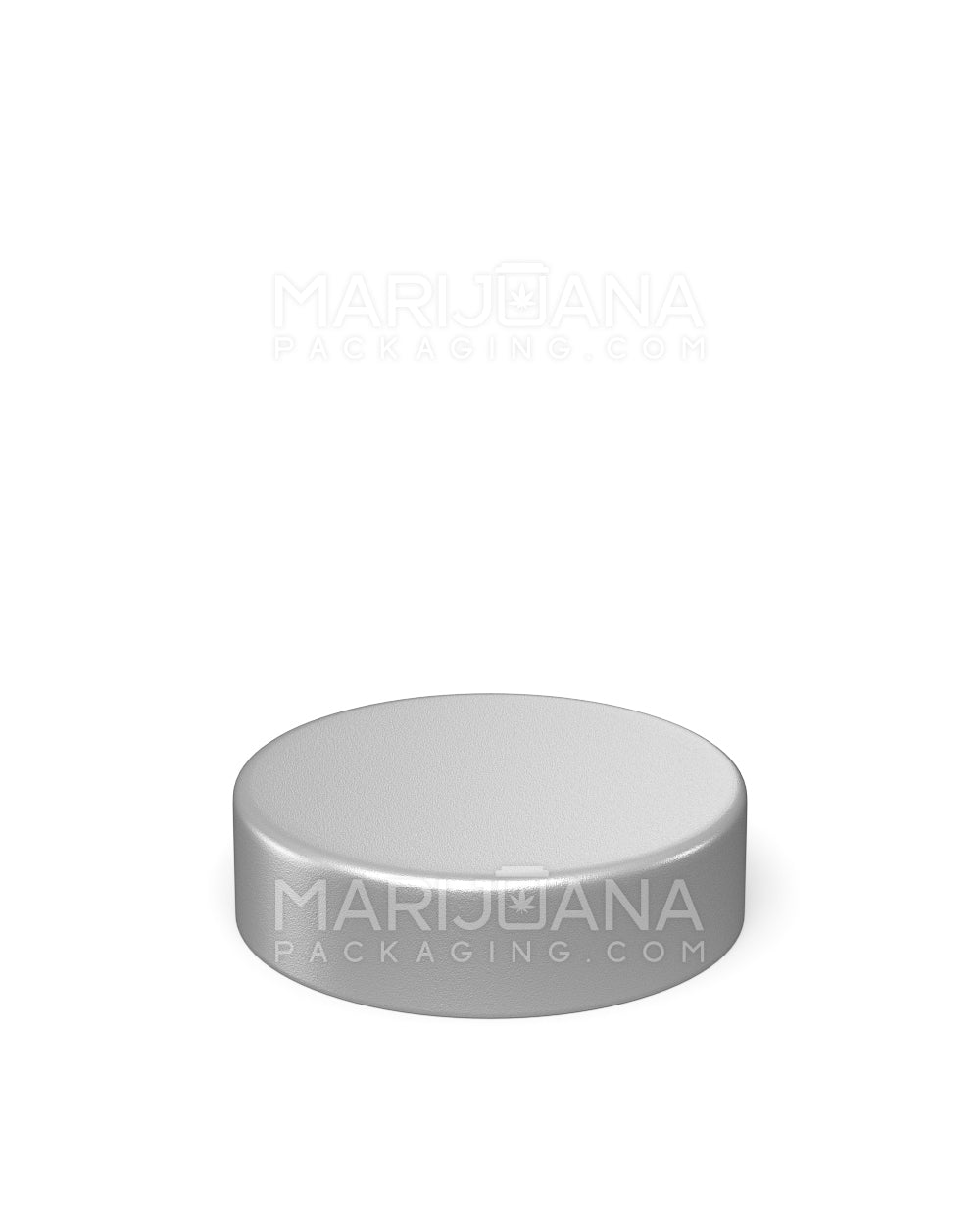 Child Resistant | Smooth Flat Push Down & Turn Plastic Caps w/ Foam Liner | 50mm - Matte Silver - 100 Count - 3