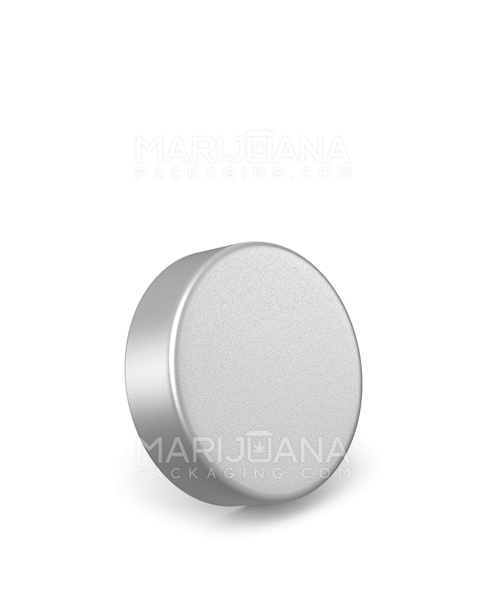 Child Resistant Smooth Flat Push Down & Turn Plastic Caps w/ Foam Liner | 50mm - Matte Silver | Sample - 1