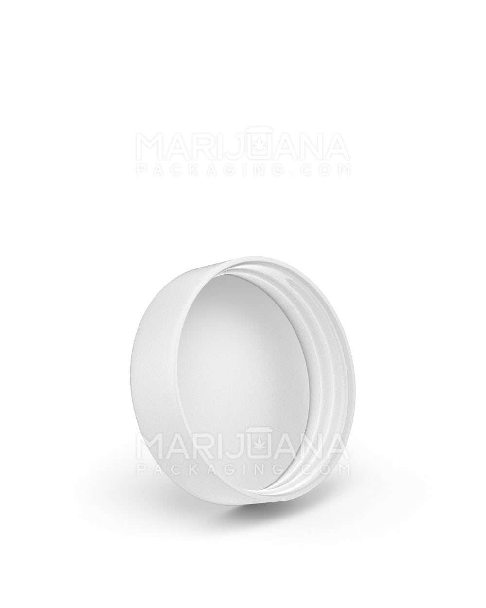 Child Resistant | Smooth Push Down & Turn Plastic Caps w/ Foam Liner | 50mm - Matte White - 100 Count - 2