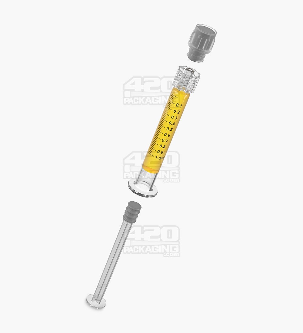 Luer Lock 1ml Long Glass Dab Applicator Syringes 100/Box - 7