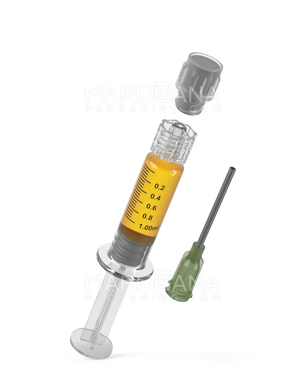 Luer Lock | Glass Dab Applicator Syringes w/ Needle Tip | 1mL - 0.2mL Increments - 100 Count - 6