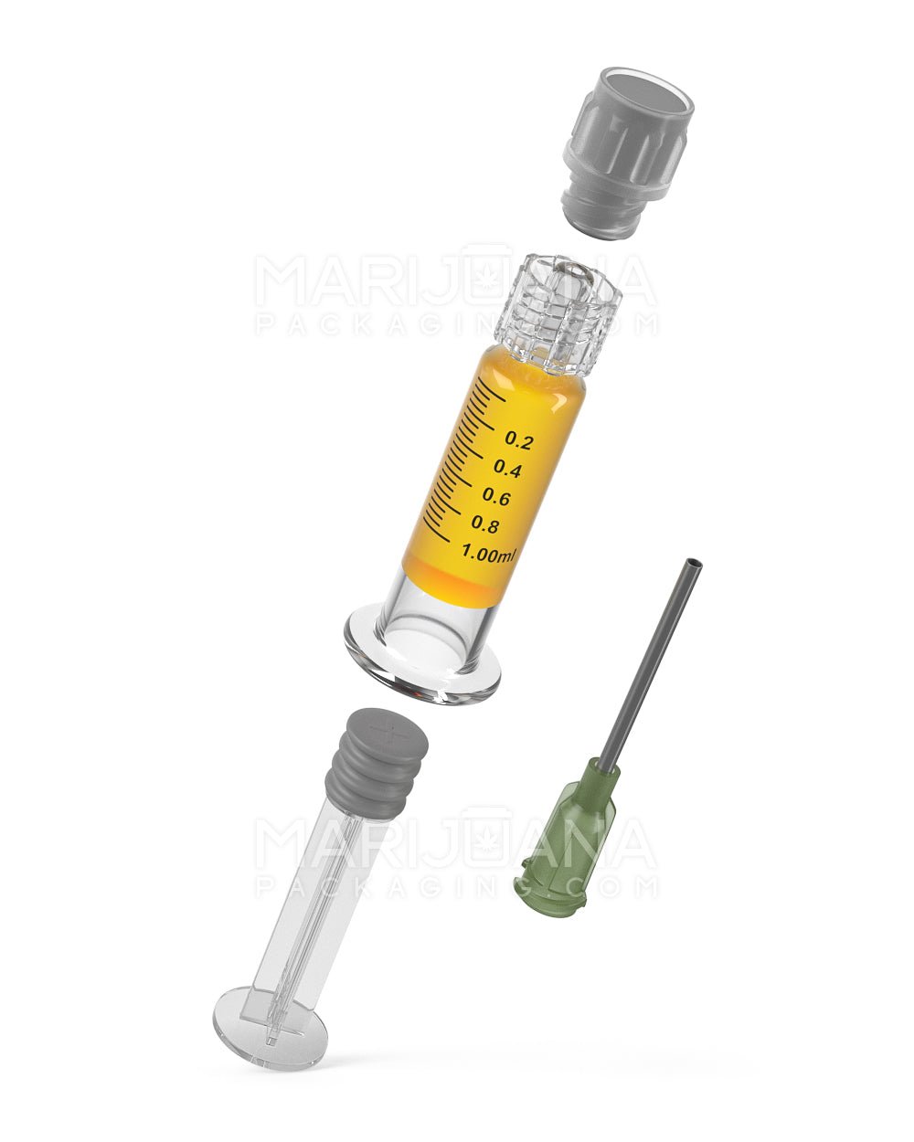Luer Lock | Glass Dab Applicator Syringes w/ Needle Tip | 1mL - 0.2mL Increments - 100 Count - 7