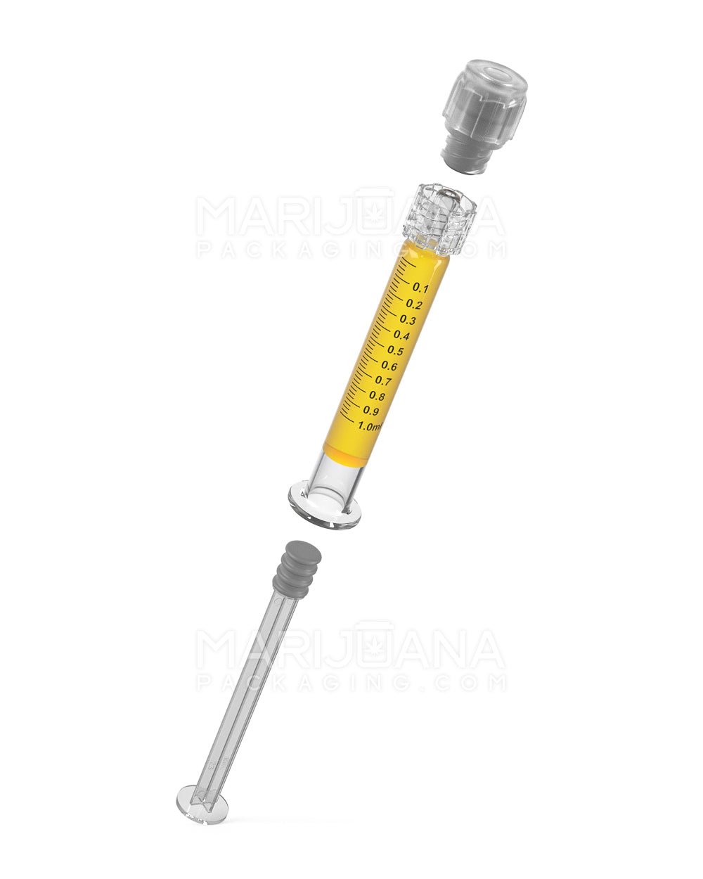 Child Resistant & Luer Lock | Long Glass Dab Applicator Syringes | 1mL - 0.1mL Increments - 100 Count - 7