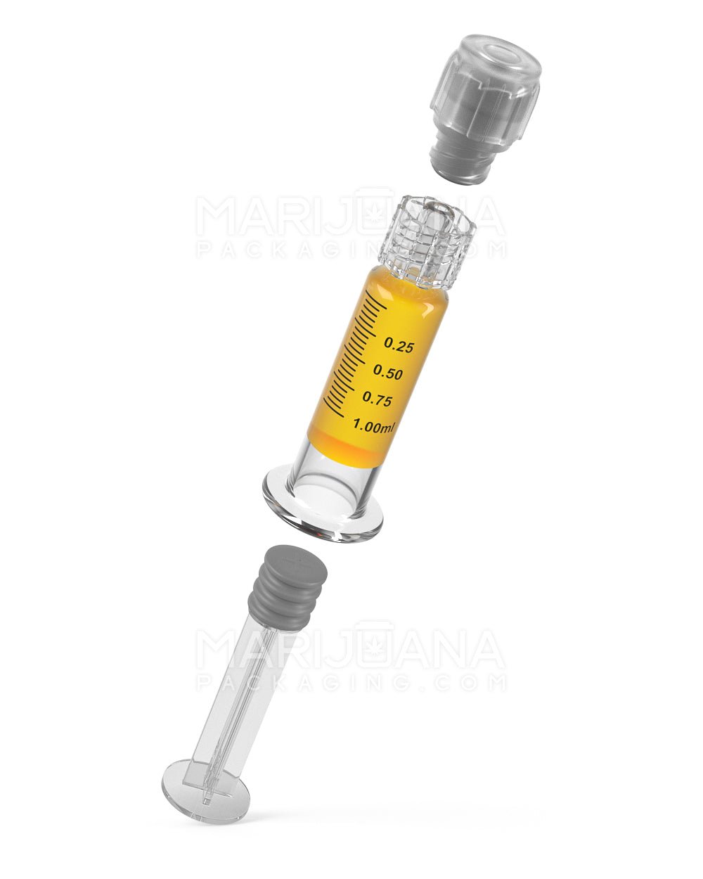 Child Resistant & Luer Lock | Glass Dab Applicator Syringes | 1mL - 0.25mL Increments - 100 Count - 7