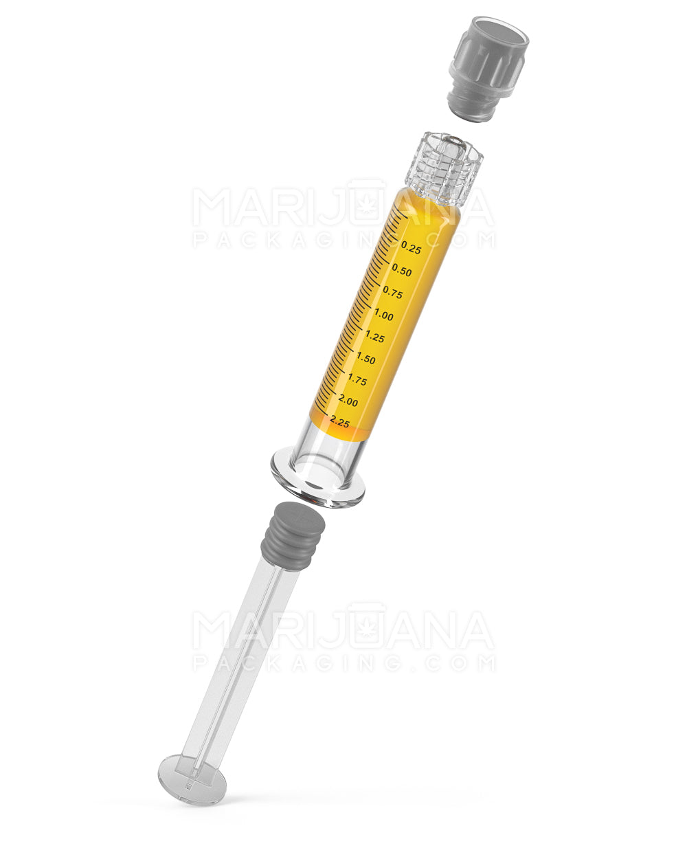Luer Lock | Glass Dab Applicator Syringes | 2.25mL - 0.25mL Increments - 100 Count - 7