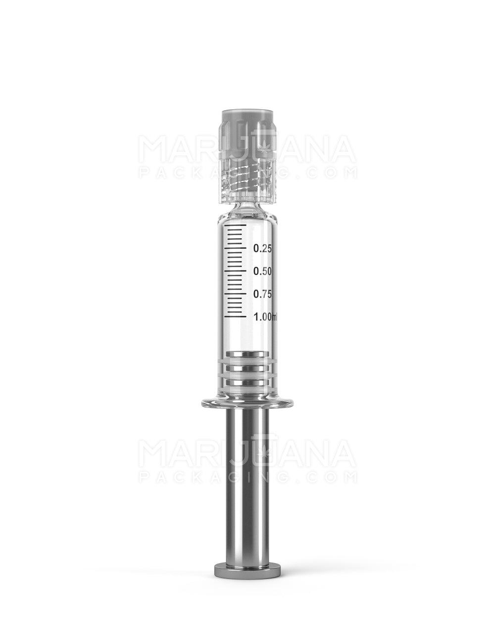 Luer Lock | Glass Dab Applicator Syringes w/ Metal Plunger | 1mL - 0.25mL Increments - 100 Count - 1