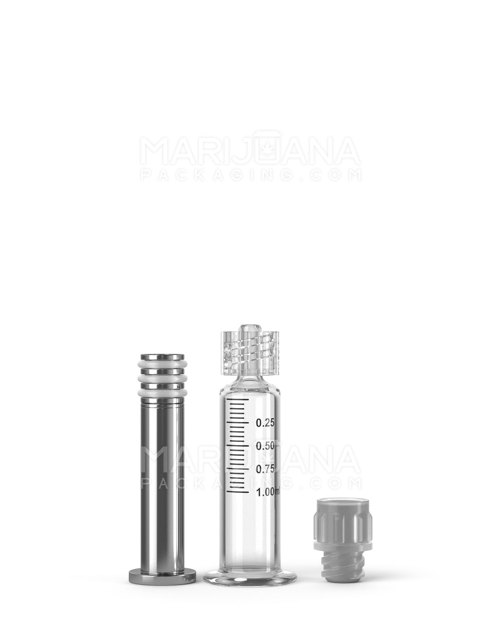 Luer Lock | Glass Dab Applicator Syringes w/ Metal Plunger | 1mL - 0.25mL Increments - 100 Count - 3