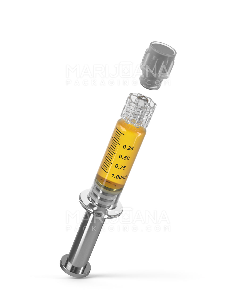 Luer Lock | Glass Dab Applicator Syringes w/ Metal Plunger | 1mL - 0.25mL Increments - 100 Count - 6