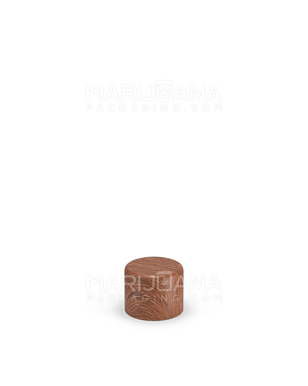 Child Resistant Smooth Push Down & Turn Flat Plastic Caps for Glass Tube w/ Foam Liner | 18mm - Mahogany Wood | Sample - 3