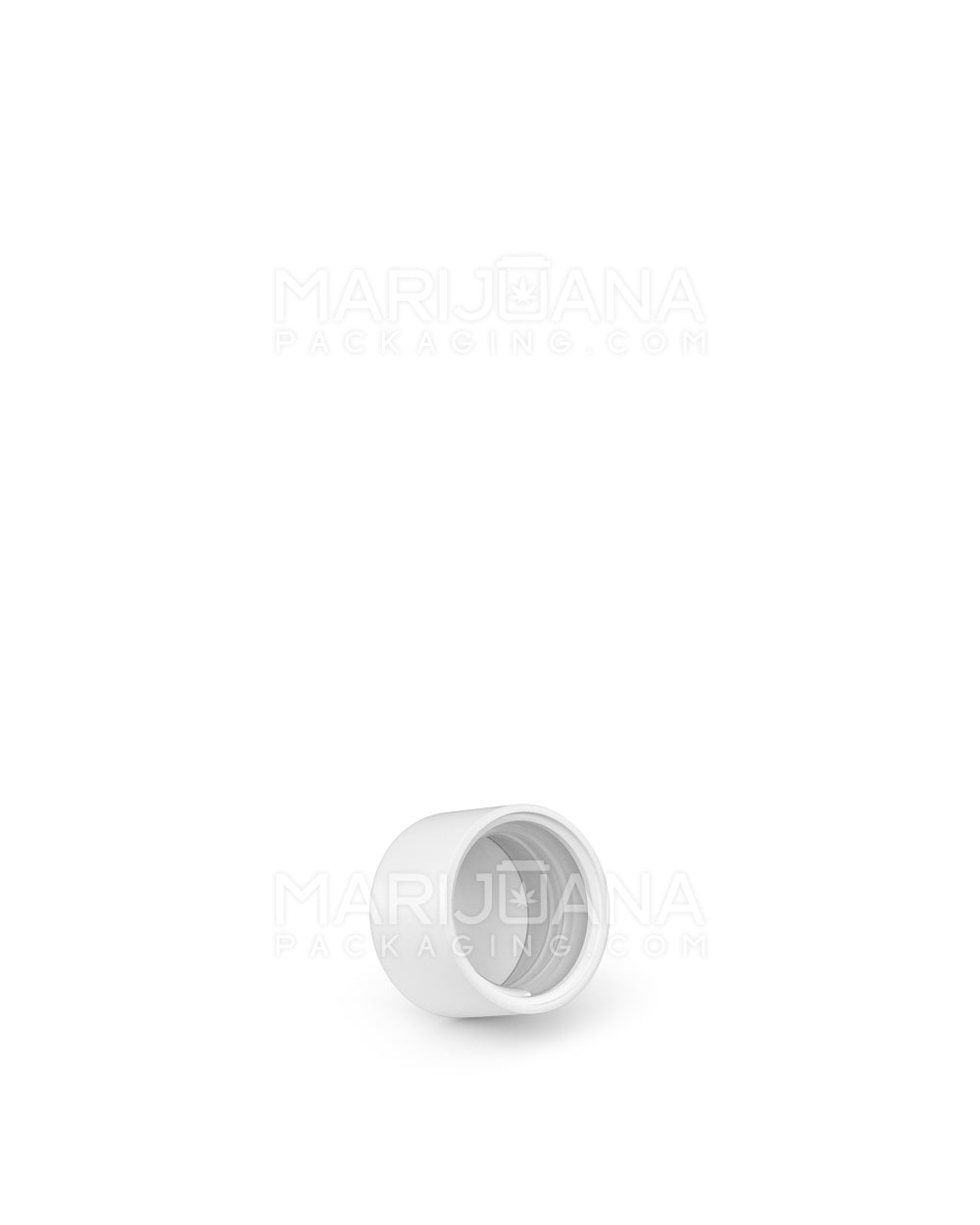 Child Resistant | Smooth Push Down & Turn Plastic Caps for Glass Tube w/ Foam Liner | 20mm - Matte White - 400 Count - 2