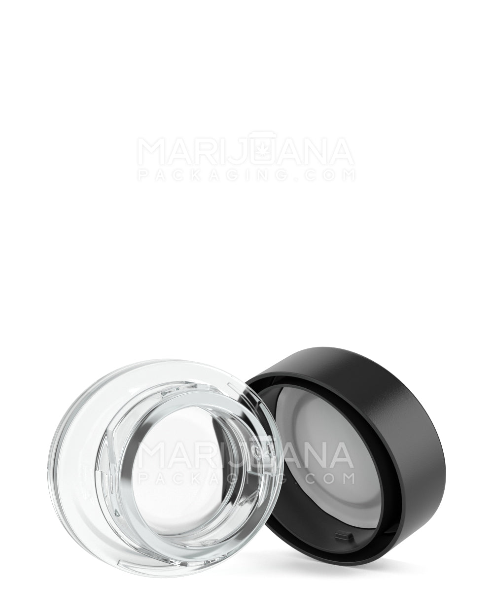 Child Resistant | Clear Glass Oval Concentrate Jar w/ Black Cap | 45mm - 5mL - 240 Count - 1