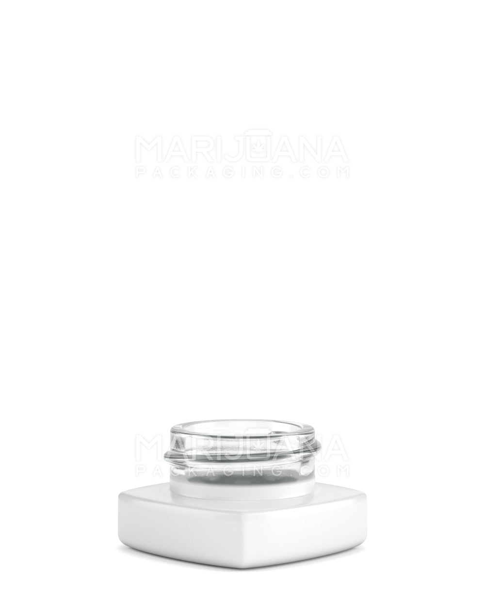 Matte White Glass Pillow Concentrate Jar w/ White Interior | 32mm - 5mL | Sample