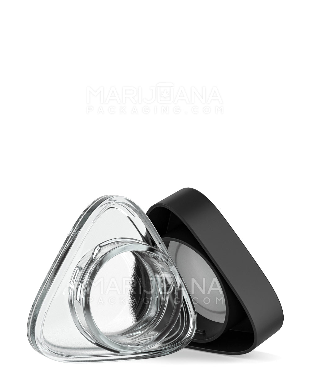 Child Resistant Clear Glass Triangle Concentrate Jar w/ Black Cap | 24mm - 5mL | Sample