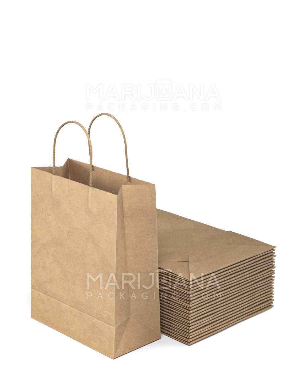 Kraft Paper Shopping Bags w/ Handles | 10in x 4.75in - Brown - 250 Count - 4