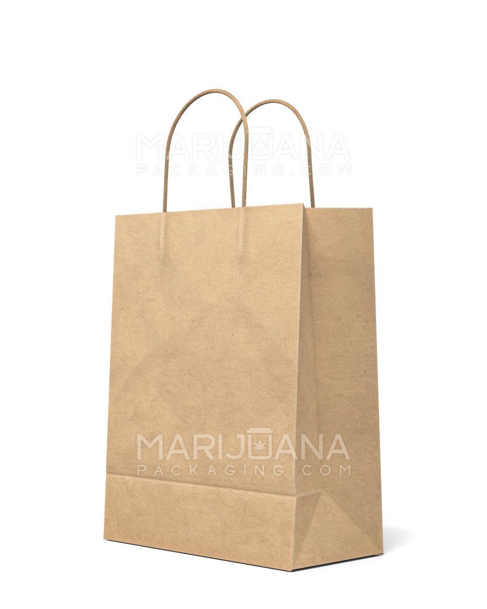 Kraft Paper Shopping Bags w/ Handles | 10in x 8in - Brown | Sample - 1
