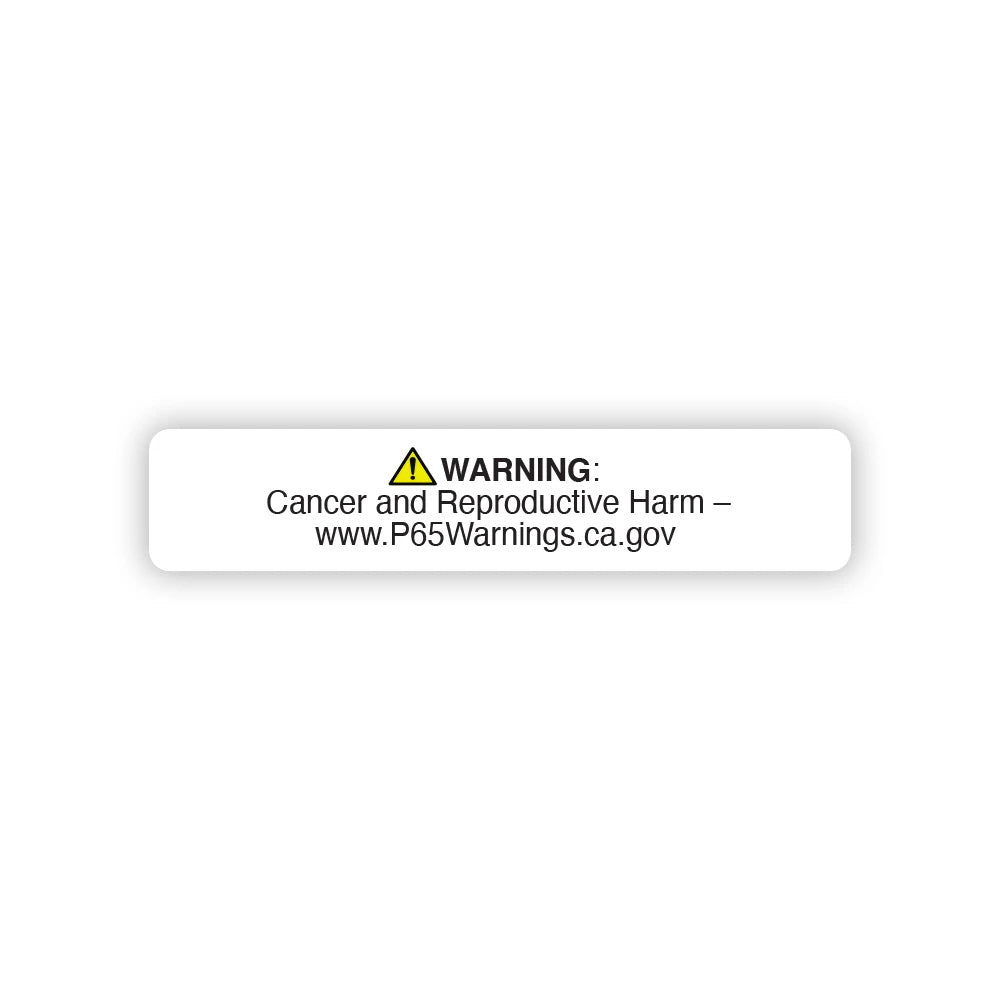 California Marijuana Prop 65 Warning Compliance Label | .5in x 2.5in - Short Form - 1000 Count - 1