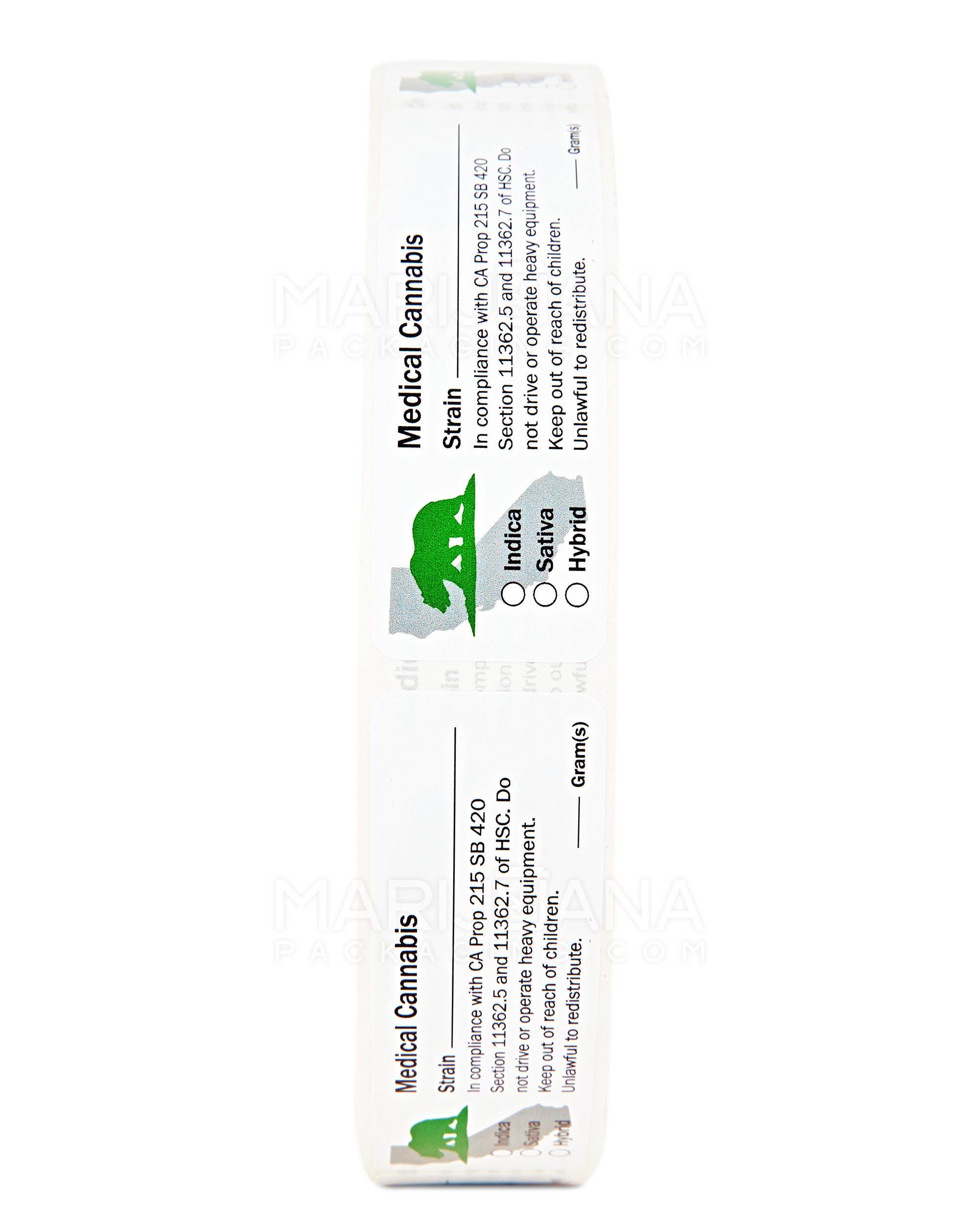 California State Design Medical Marijuana Labels | 3in x 1in - Rectangle - 1000 Count - 2