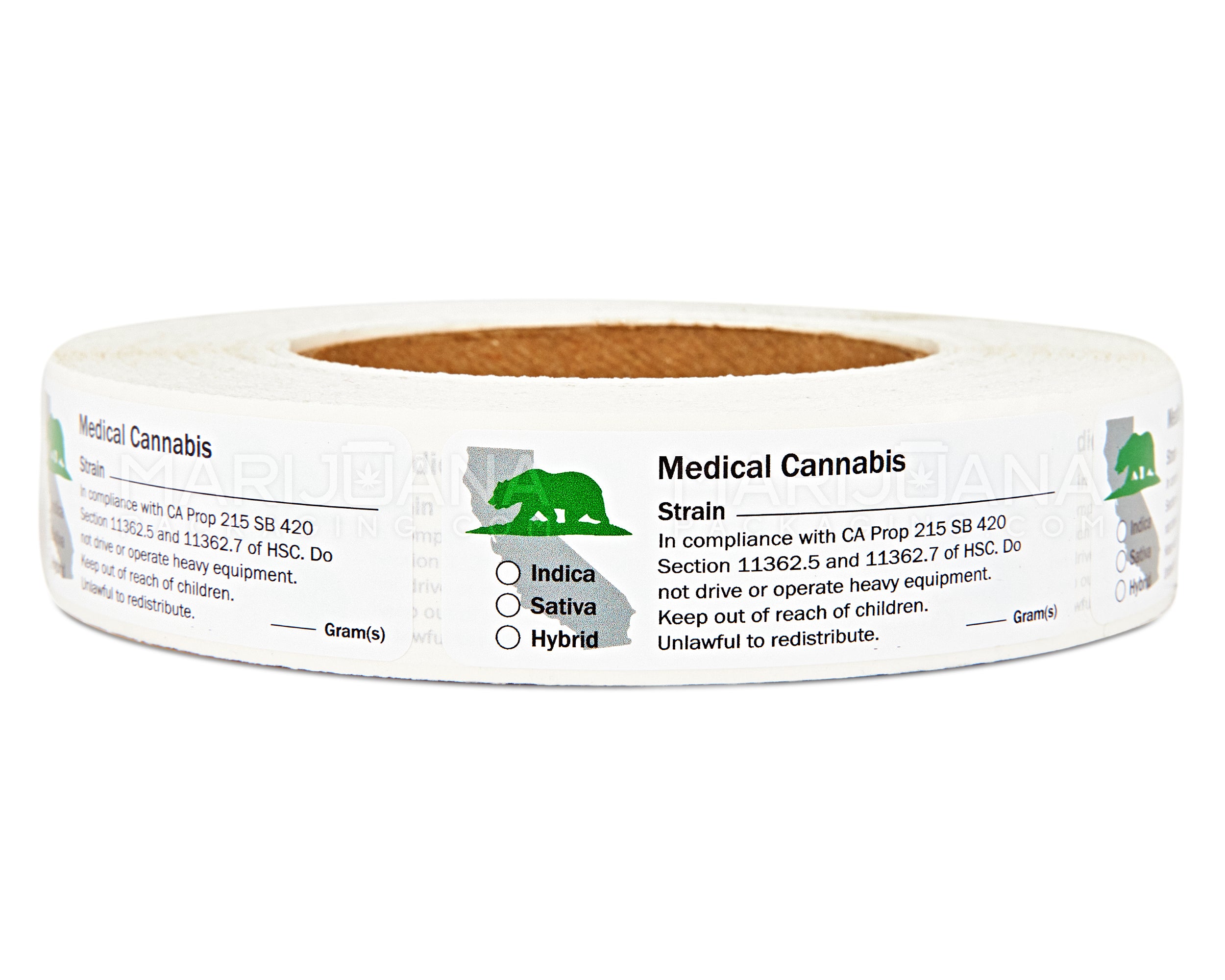 California State Design Medical Marijuana Labels | 3in x 1in - Rectangle - 1000 Count - 3