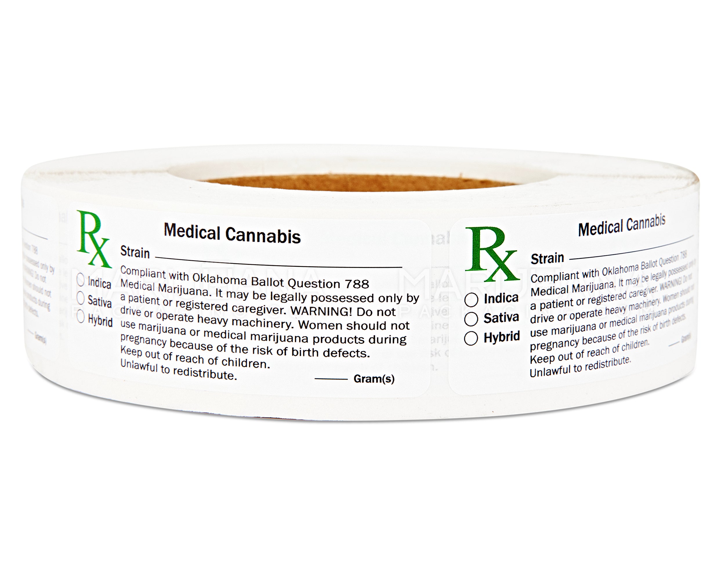 Oklahoma Medical Cannabis Labels | 3in x 1.25in - Rectangle - 1000 Count - 3