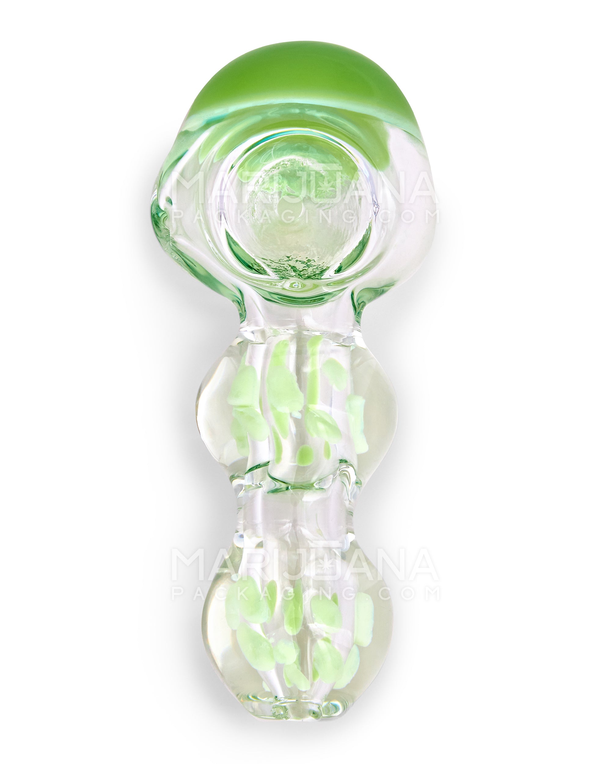 Swirl Bulged Spoon Hand Pipe | 4in Long - Thick Glass - Assorted - 7