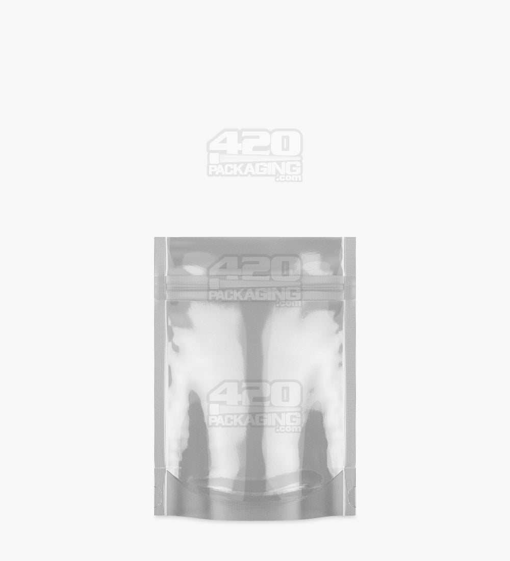 Tamper Evident | Glossy Black Vista PCR Mylar Bags (No Tear Notch) | 3.62in x 5in - 3.5g - 1000 Count