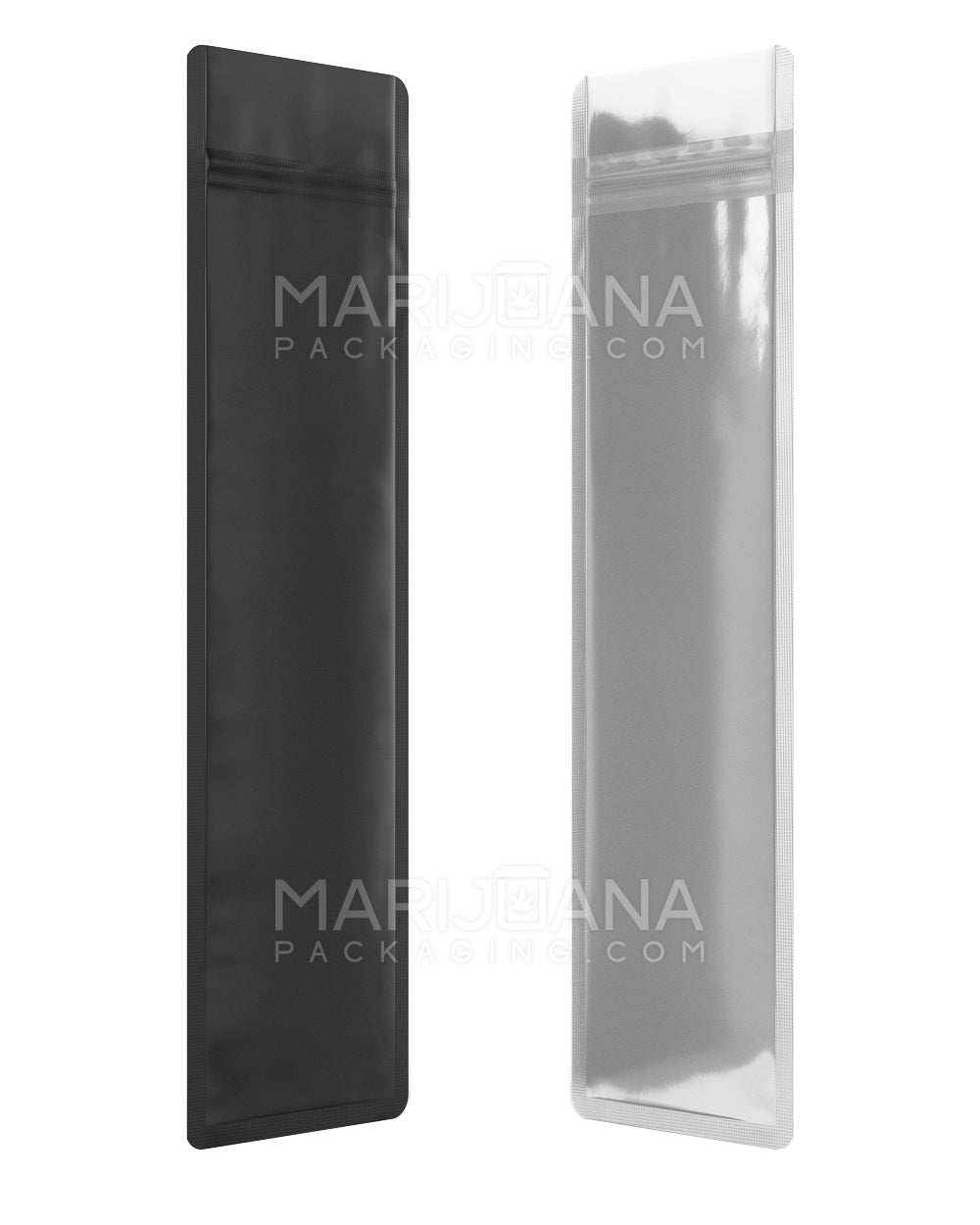 Tamper Evident | Matte Black Vista Mylar Bags for Pre-Roll/Syringe | 2.5in x 9in - 3.5g - 100 Count - 2