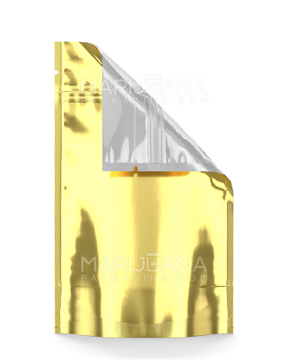 Tamper Evident | Glossy Gold Vista Mylar Bag | 5in x 8.1in - 14g | Sample - 1