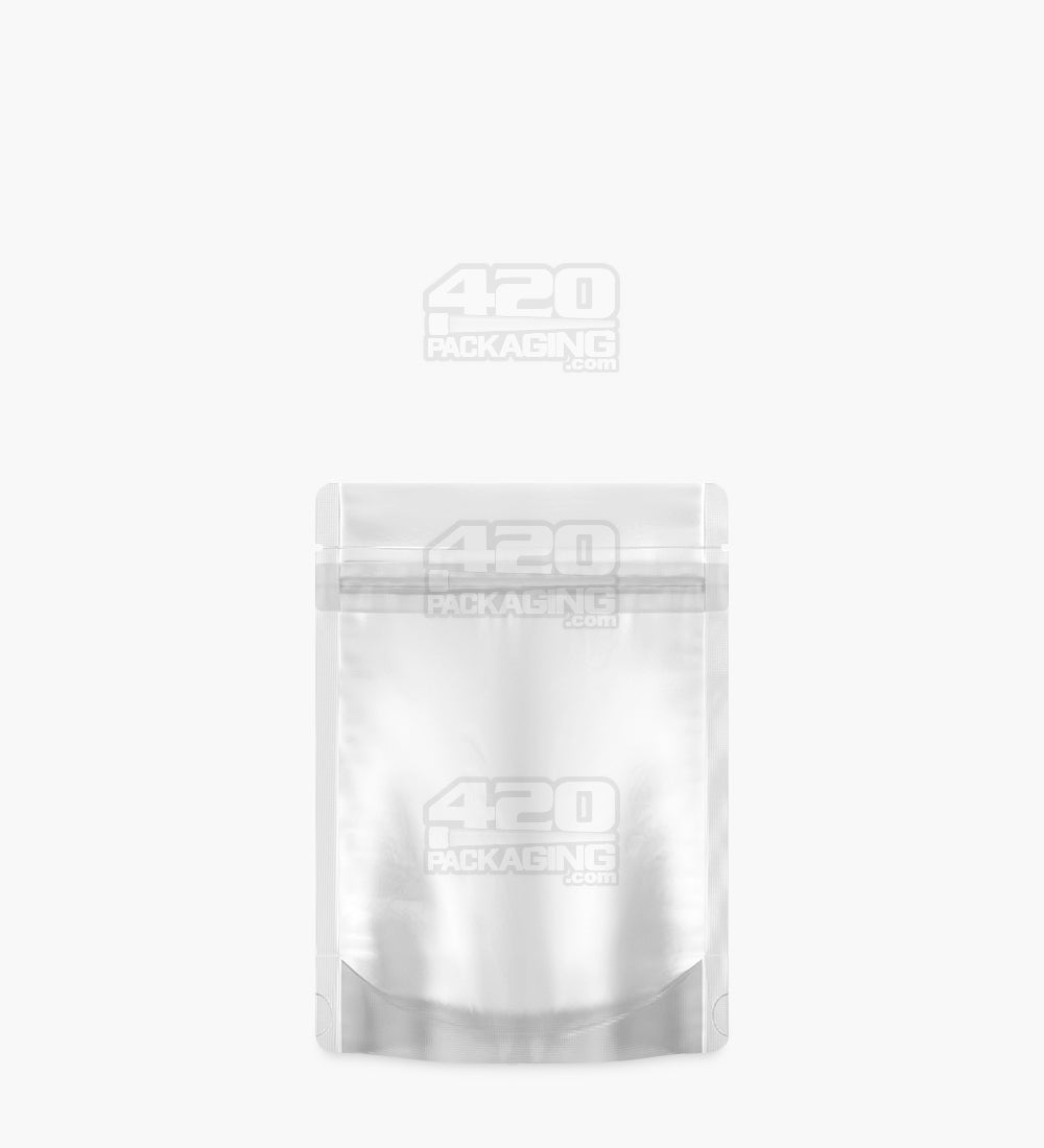 Tamper Evident | Matte White Vista Mylar Bags (Tear Notch) | 3.6in x 5in - 3.5g - 1000 Count