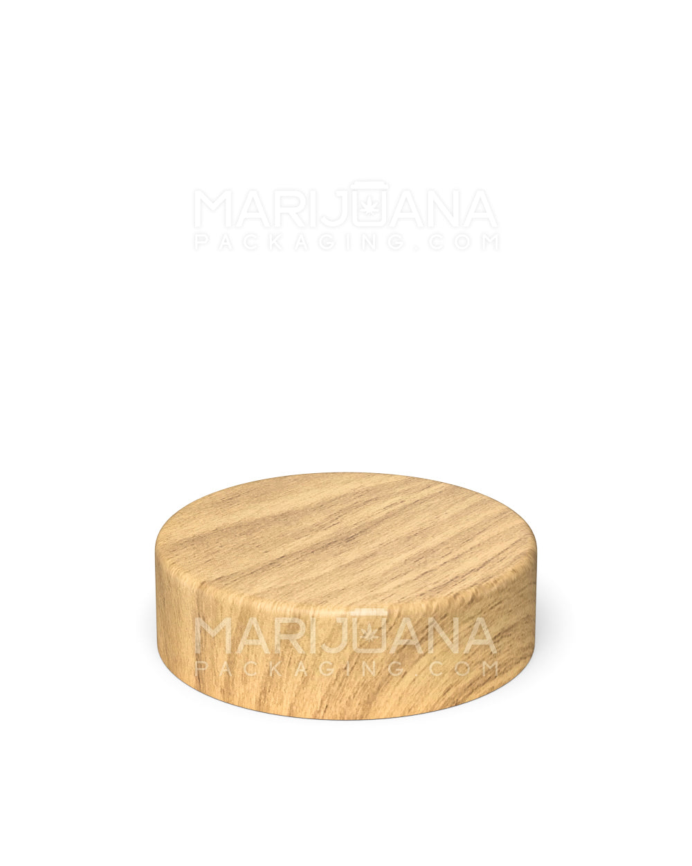 Child Resistant | Smooth Flat Push Down & Turn Plastic Caps w/ Foam Liner | 53mm - Maple Wood - 100 Count - 3
