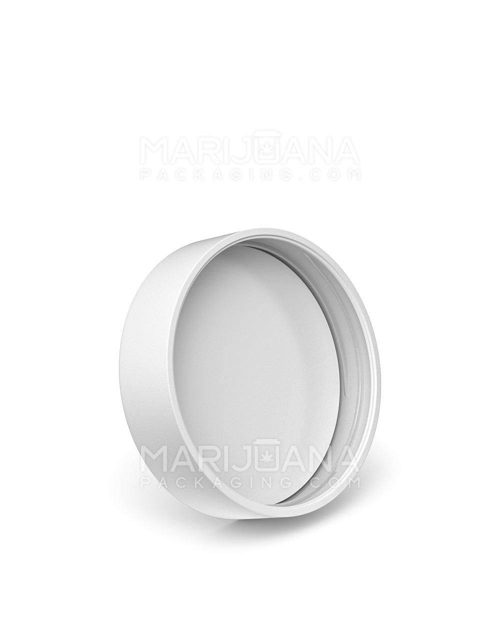 Child Resistant | Smooth Push Down & Turn Plastic Caps w/ Foam Liner | 53mm - Matte White - 100 Count - 2