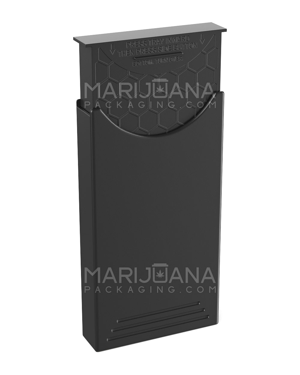 Child Resistant | Press 'N Pull Pre-Roll Joint Case | 115mm x 62mm - Black Plastic - 200 Count - 8