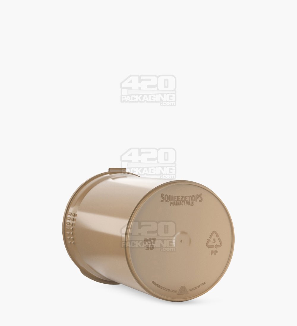 Squeezetops® PST30 Opaque Kraft Brown Child Resistant Containers 600/Box - 4