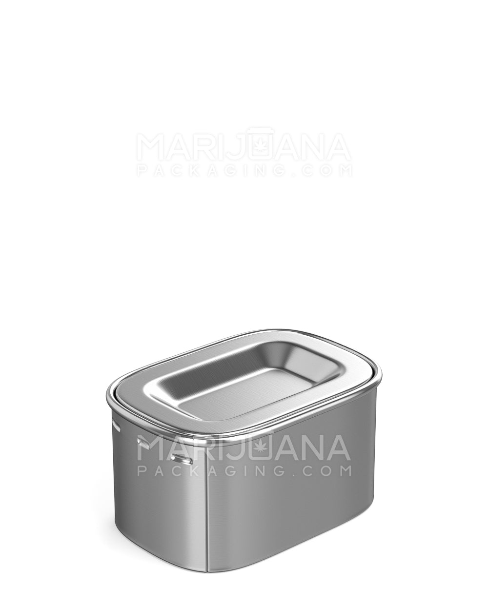 Child Resistant & Sustainable | 100% Recyclable PushTin Small Container | 1oz - Silver Tin - 250 Count - 4