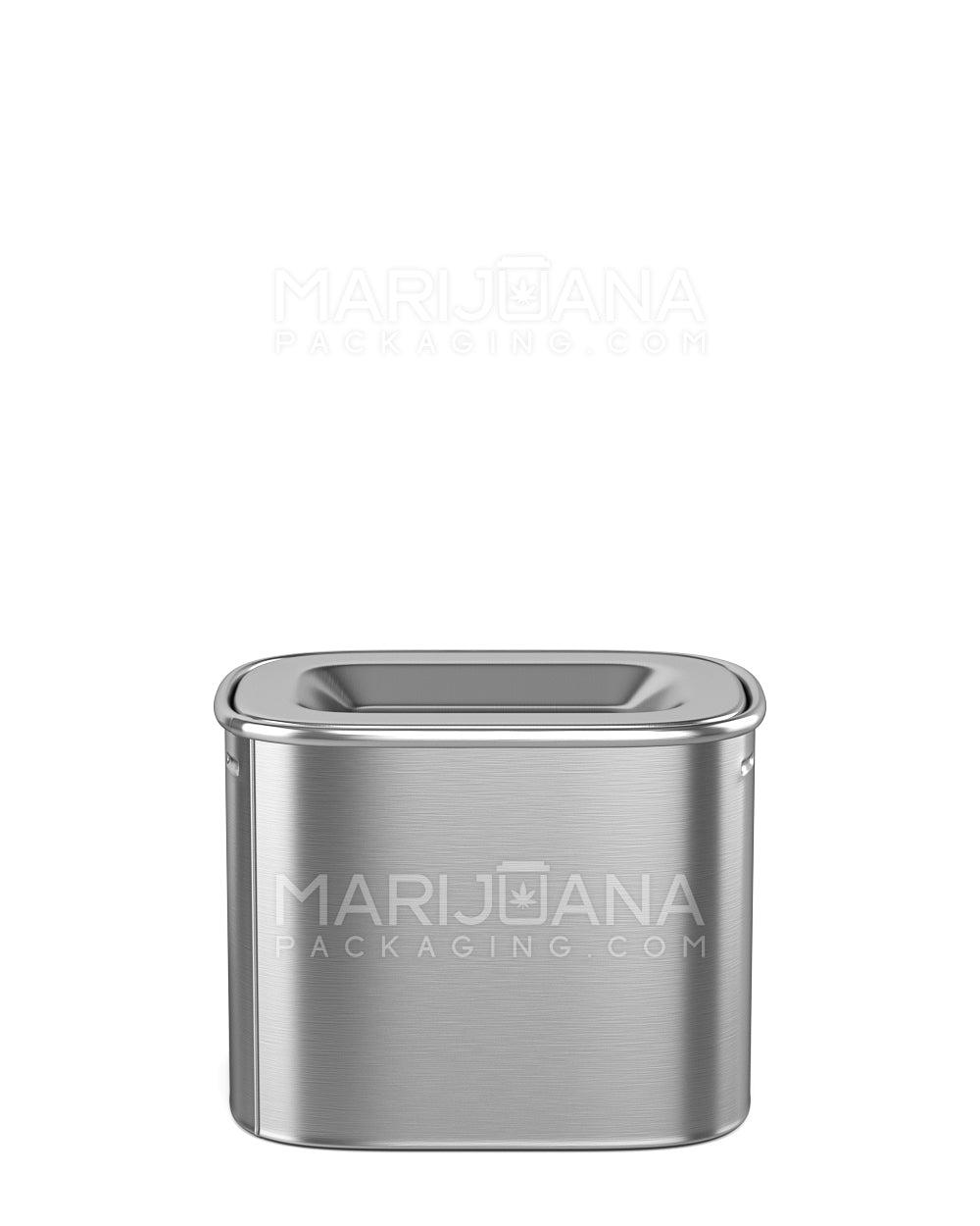 Child Resistant & Sustainable | 100% Recyclable PushTin Medium Container | 2oz - Silver Tin - 200 Count - 12