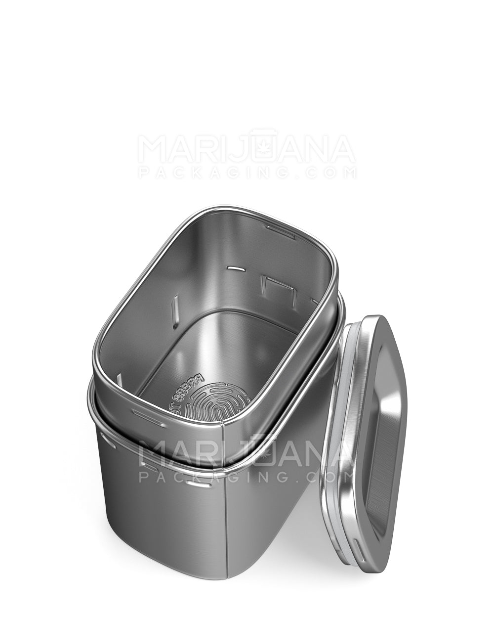 Child Resistant & Sustainable | 100% Recyclable PushTin Medium Container | 2oz - Silver Tin - 200 Count - 6